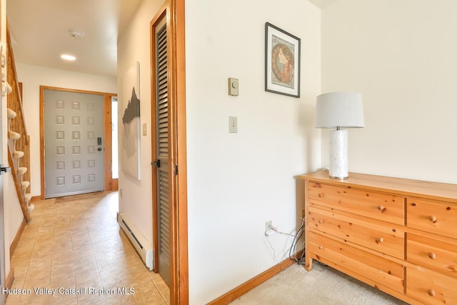 28 Loo Bridge Ln Unit 22A, Windham, NY 12496 - hallway with baseboard heating and recessed lighting
