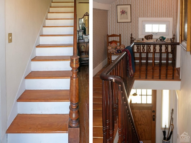 2456 State Route 82, Ancram, NY 12502 - staircase featuring wallpapered walls
