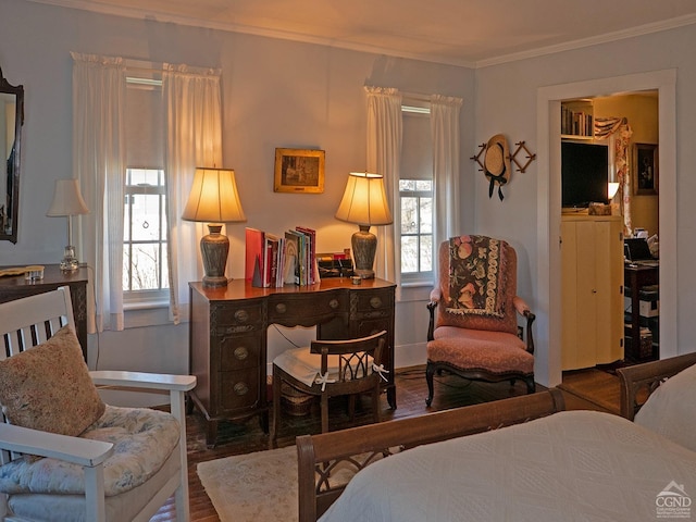 2456 State Route 82, Ancram, NY 12502 - bedroom with crown molding, multiple windows, wood finished floors, and baseboards