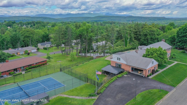 bird's eye view featuring a mountain view