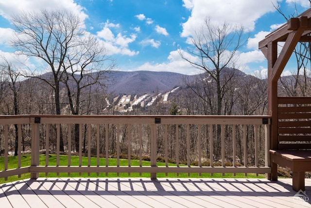 213 Botti Dr, Hunter, NY 12442 - deck featuring a mountain view