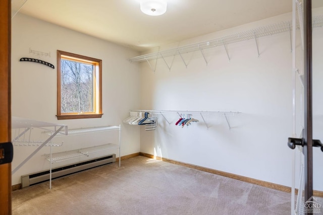 213 Botti Dr, Hunter, NY 12442 - spacious closet with a baseboard heating unit and carpet floors