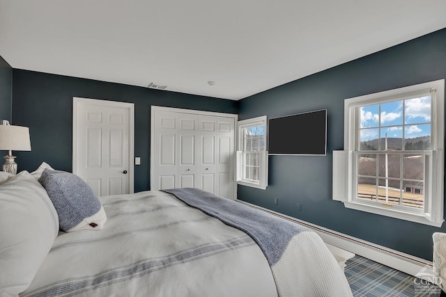 311 County Route 13, Old Chatham, NY 12136 - bedroom featuring a closet, multiple windows, and baseboards