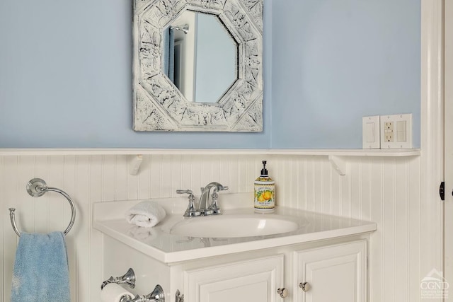 311 County Route 13, Old Chatham, NY 12136 - bathroom with a wainscoted wall and vanity