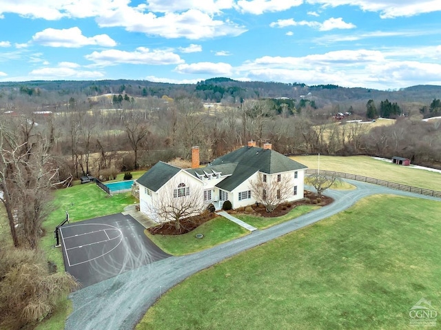 311 County Route 13, Old Chatham, NY 12136 - aerial view of property and surrounding area with a forest