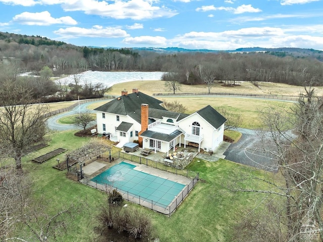 311 County Route 13, Old Chatham, NY 12136 - view of subject property featuring a pool, a large body of water, and a heavily wooded area