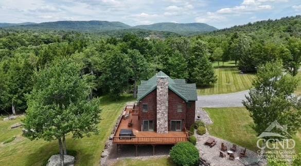 33 Elm Ridge Rd, Windham, NY 12496 - view from above of property featuring a forest and a mountainous background