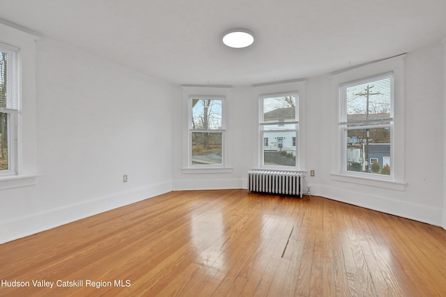 20-22 Milton Ave, Highland, NY 12528 - unfurnished room featuring radiator heating unit, light wood finished floors, healthy amount of natural light, and baseboards