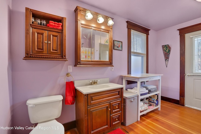 20-22 Milton Ave, Highland, NY 12528 - bathroom featuring wood finished floors, healthy amount of natural light, toilet, and baseboards