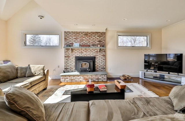 88 Gaby Ln, Hunter, NY 12442 - living area featuring wood finished floors and ornamental molding