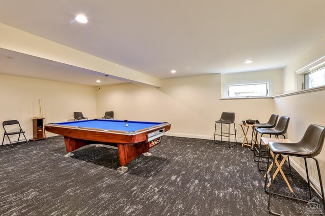 88 Gaby Ln, Hunter, NY 12442 - game room featuring baseboards, recessed lighting, and billiards table