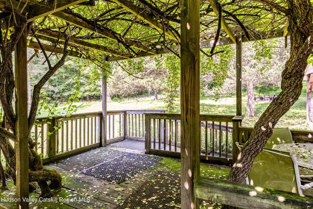 660-668 N Chodikee Lake Rd, Highland, NY 12528 - view of wooden terrace