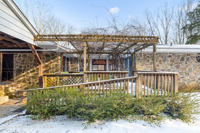 660-668 N Chodikee Lake Rd, Highland, NY 12528 - view of snow covered deck