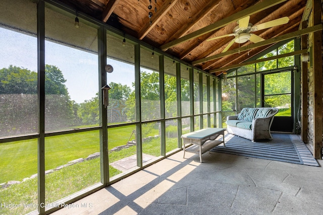 660-668 N Chodikee Lake Rd, Highland, NY 12528 - sunroom / solarium with ceiling fan, plenty of natural light, and vaulted ceiling