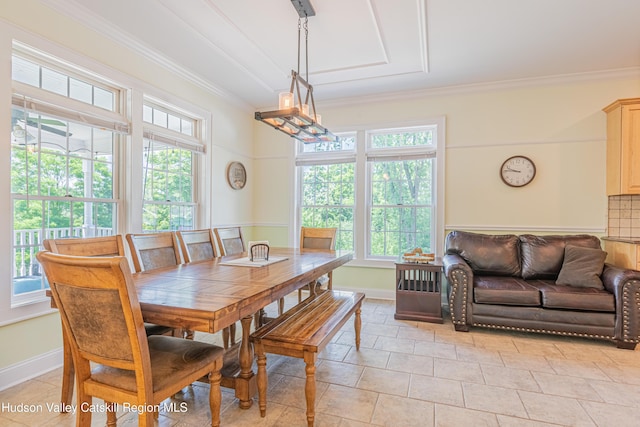 208 Paul Saxe Rd, Catskill, NY 12414 - dining room with ornamental molding and light tile patterned flooring