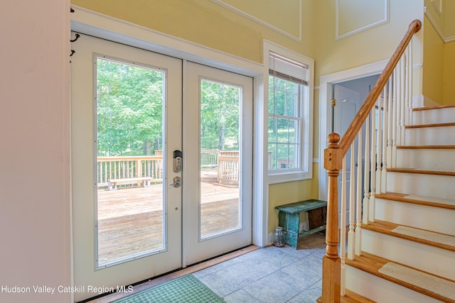 208 Paul Saxe Rd, Catskill, NY 12414 - doorway with stairway and french doors