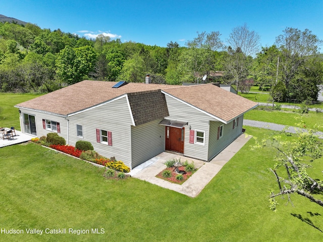 4947 Rte 32, Catskill, NY 12414 - view of front of property with a shingled roof, a front yard, and a patio area