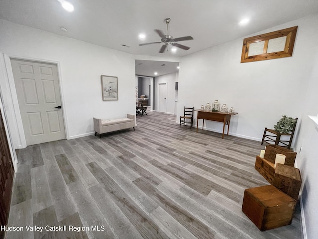 4947 Rte 32, Catskill, NY 12414 - living area with wood finished floors, ceiling fan, recessed lighting, and baseboards