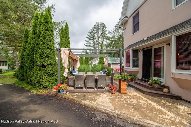 view of patio / terrace featuring a pergola