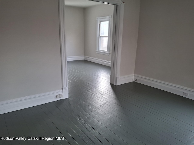 unfurnished room with dark hardwood / wood-style floors