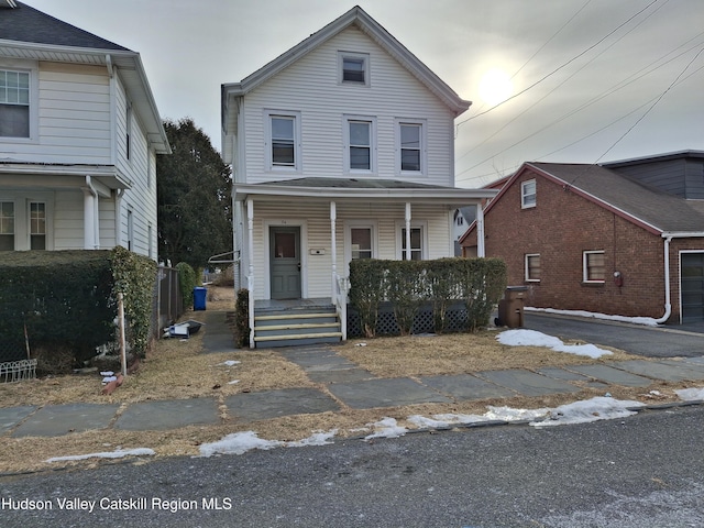 front facade with a porch