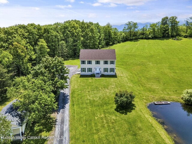 825 County Route 403, Greenville, NY 12083 - aerial view of property and surrounding area with a nearby body of water