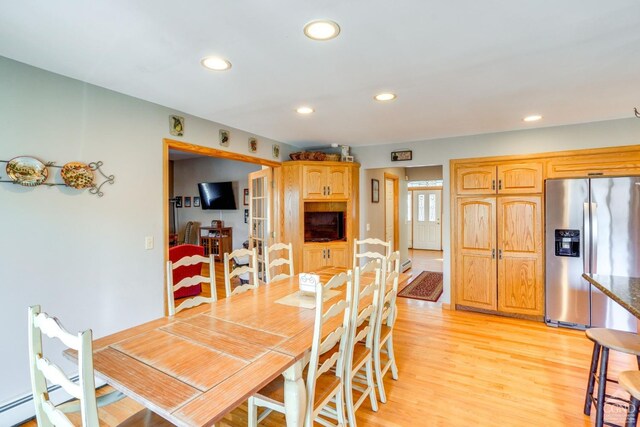 220 Botti Dr, Hunter, NY 12442 - dining room with light wood-type flooring and recessed lighting