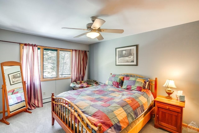 220 Botti Dr, Hunter, NY 12442 - bedroom with light colored carpet and ceiling fan