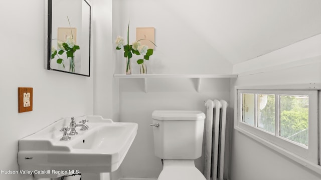 7 Paul Ave, Hudson, NY 12534 - half bath with radiator heating unit and lofted ceiling