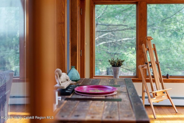 dining room with baseboard heating