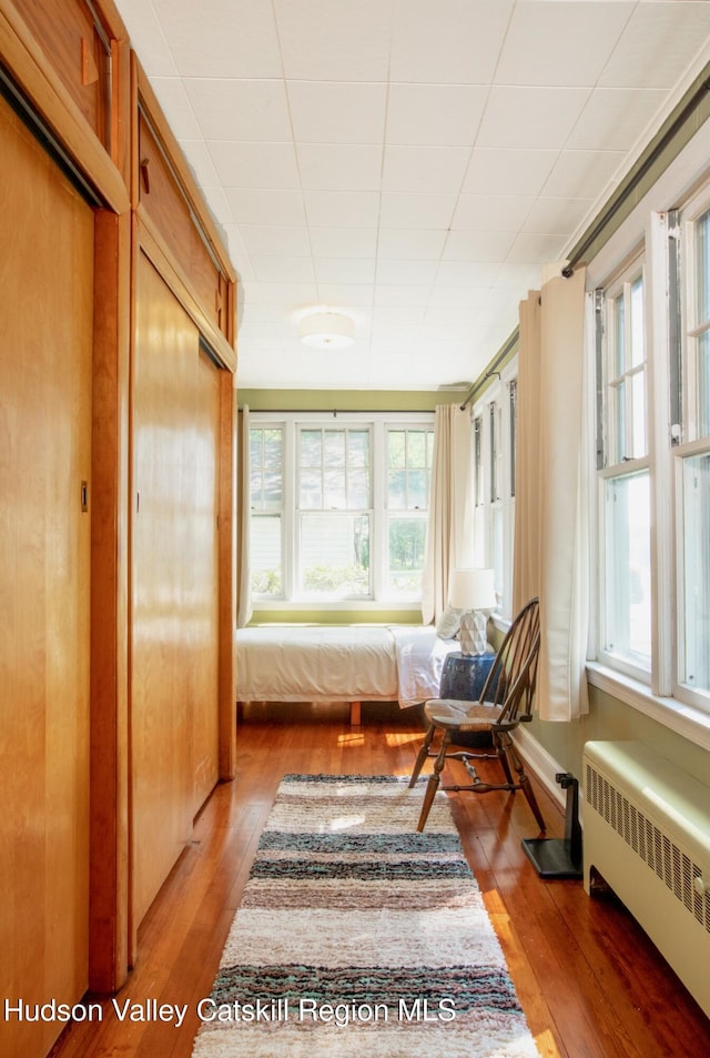 sunroom featuring plenty of natural light and radiator