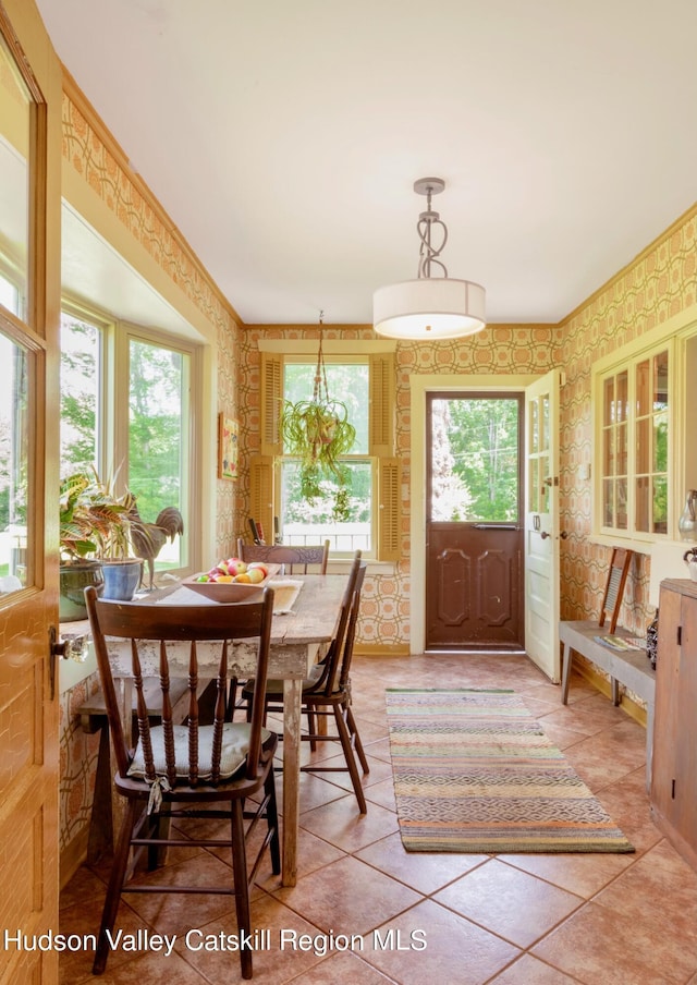 dining area with plenty of natural light