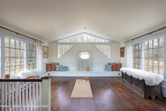18 Striebel Rd, Woodstock, NY 12498 - living room featuring a wealth of natural light, vaulted ceiling, and hardwood / wood-style flooring