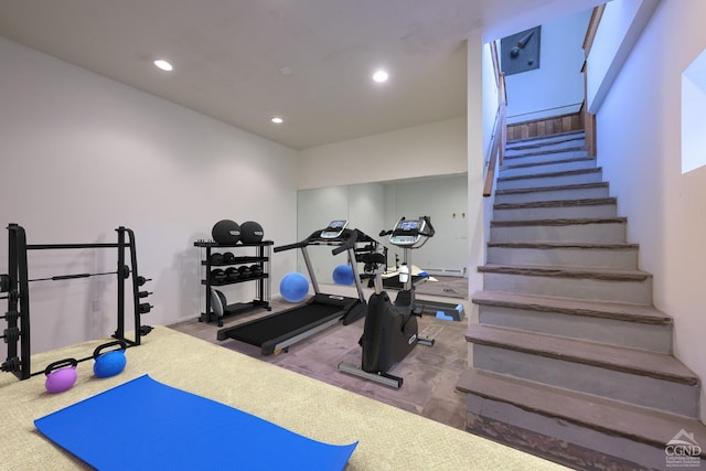 5015 Crow Hill Rd, Austerlitz, NY 12165 - workout area with carpet, recessed lighting, and a baseboard radiator