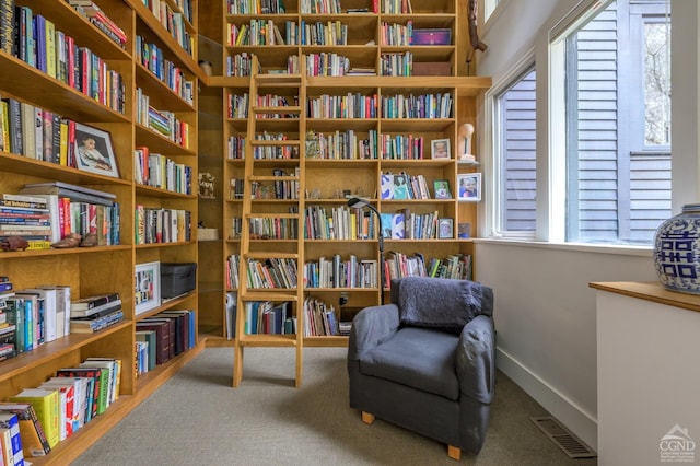 5015 Crow Hill Rd, Austerlitz, NY 12165 - sitting room featuring bookshelves and carpet