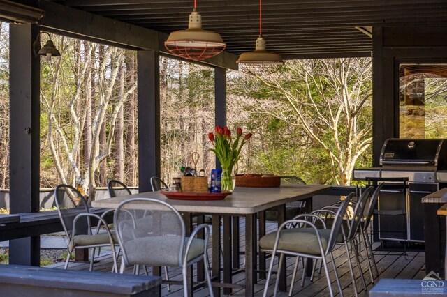 5015 Crow Hill Rd, Austerlitz, NY 12165 - deck with outdoor dining area and a grill