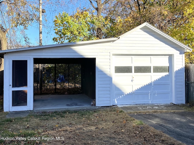 view of garage