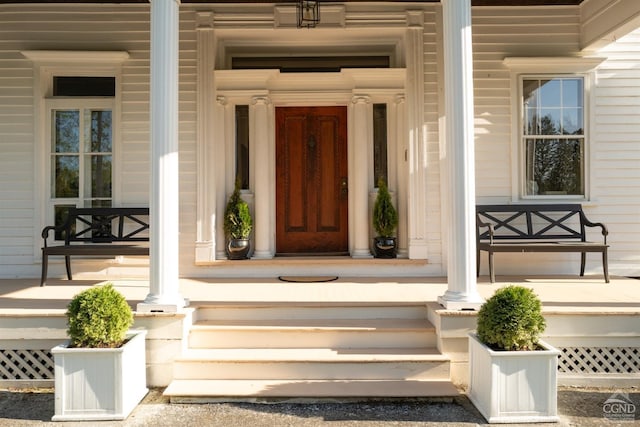 152 William St, Catskill, NY 12414 - doorway to property featuring a porch