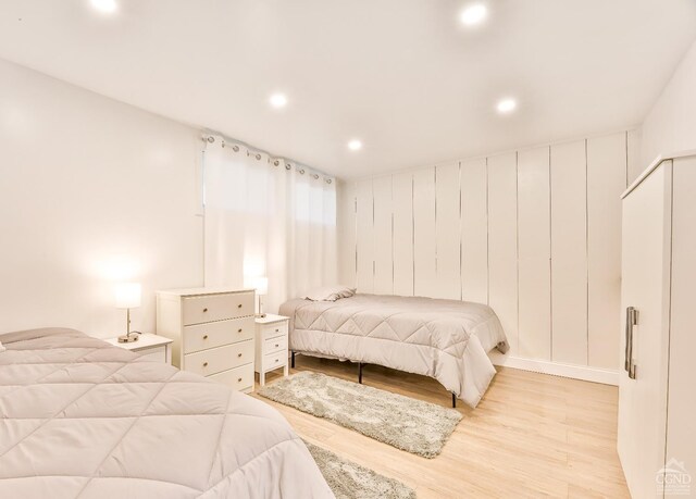 59 Scribner Hollow Rd # B-2, Hunter, NY 12442 - bedroom featuring light wood-type flooring and recessed lighting