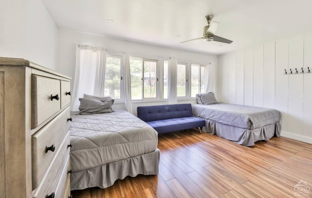 59 Scribner Hollow Rd # B-2, Hunter, NY 12442 - bedroom featuring wood finished floors and a ceiling fan