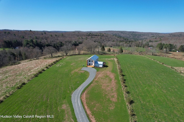 bird's eye view with a rural view