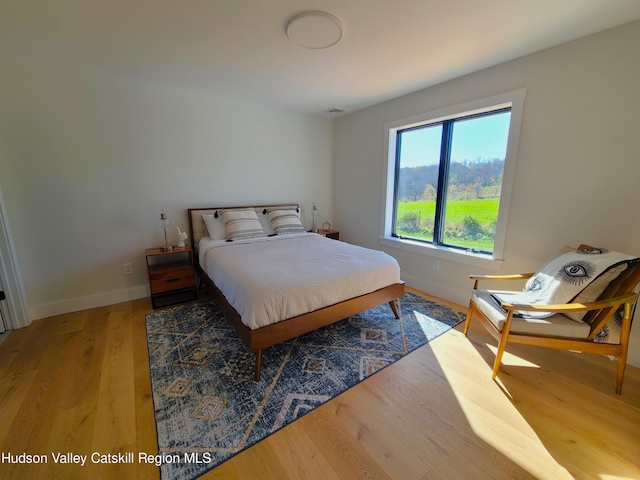 bedroom featuring wood-type flooring