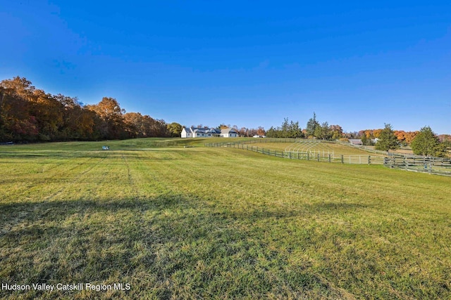 view of yard with a rural view