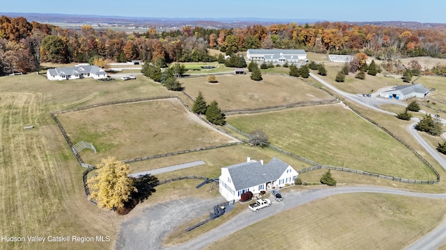 drone / aerial view featuring a rural view