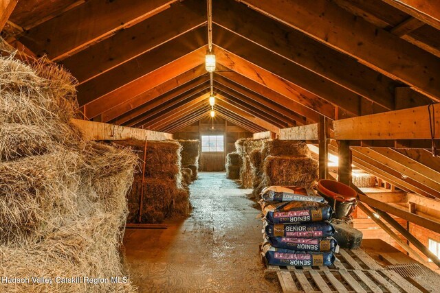 view of unfinished attic