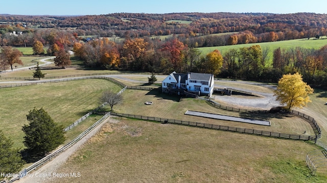 bird's eye view featuring a rural view