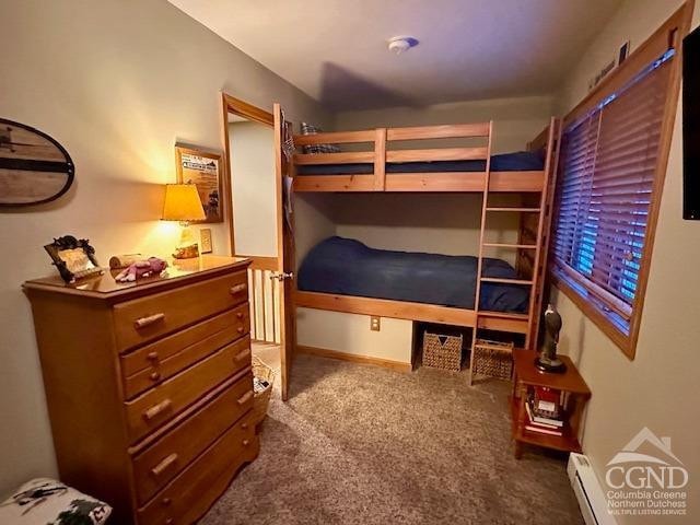274 Brooksburgh Rd Unit 10, Windham, NY 12496 - bedroom featuring carpet floors and a baseboard radiator