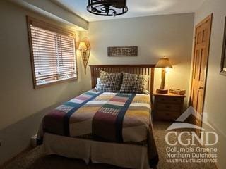 274 Brooksburgh Rd Unit 10, Windham, NY 12496 - bedroom with a chandelier