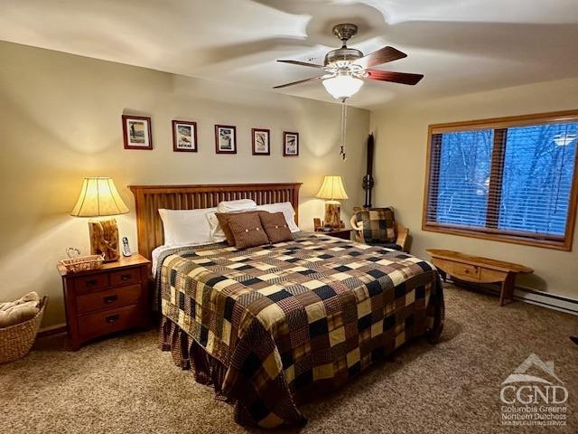 274 Brooksburgh Rd Unit 10, Windham, NY 12496 - bedroom featuring carpet and ceiling fan