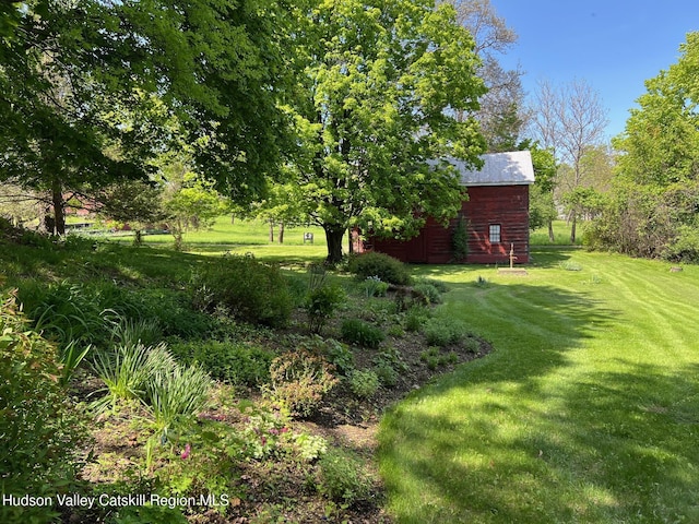 55 Church Ave, Germantown, NY 12526 - view of grassy yard with an outdoor structure